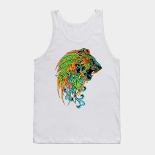 Lion Ornate Backprint Tank Top